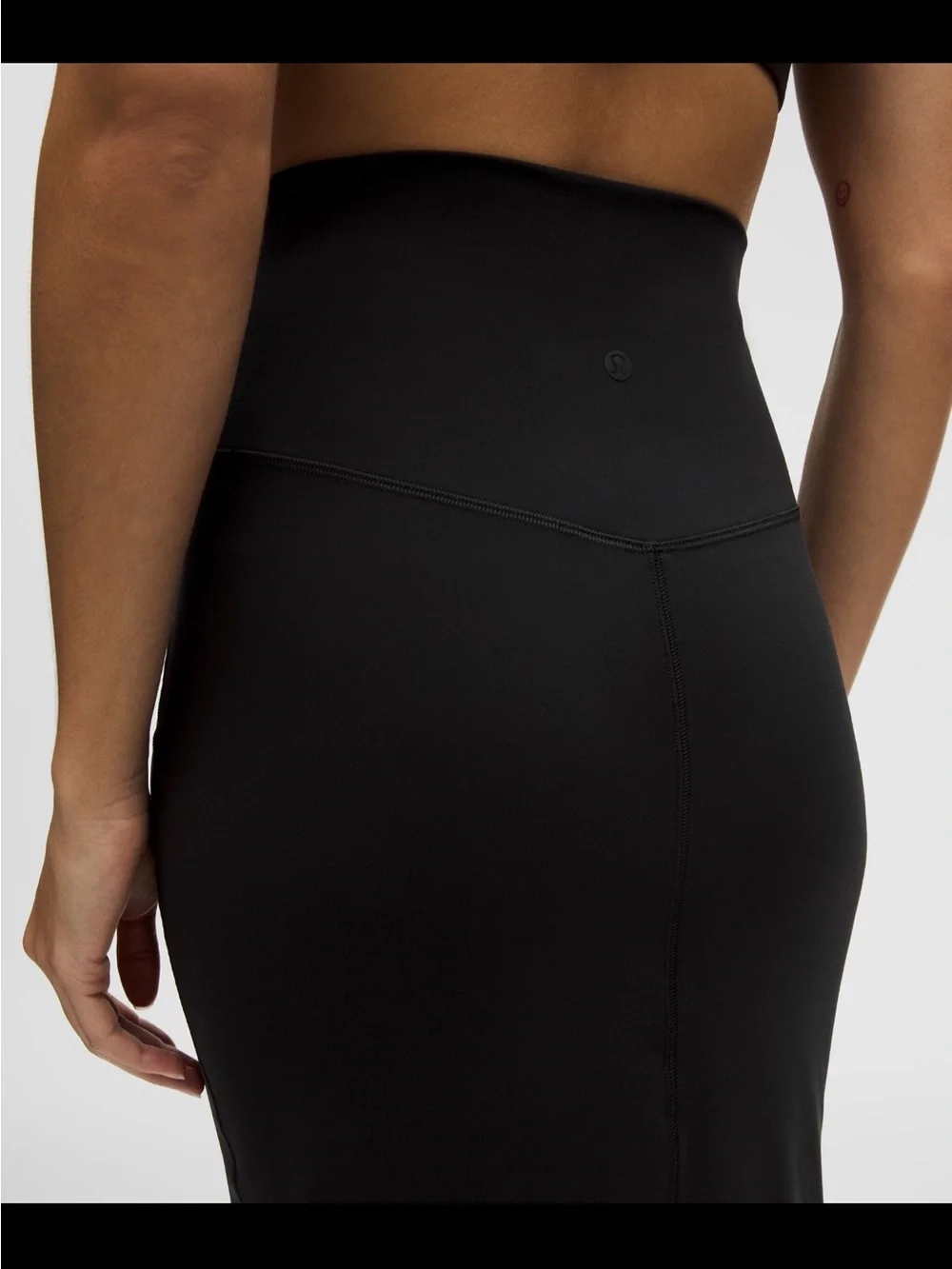 Lululemon High-Waist Black Midi Pencil Skirt